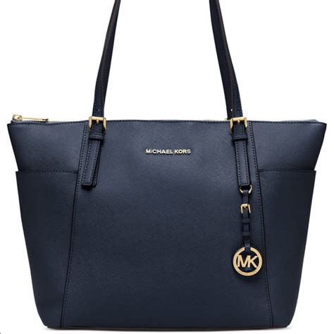 michael kors bags navy|michael kors blue tote bag.